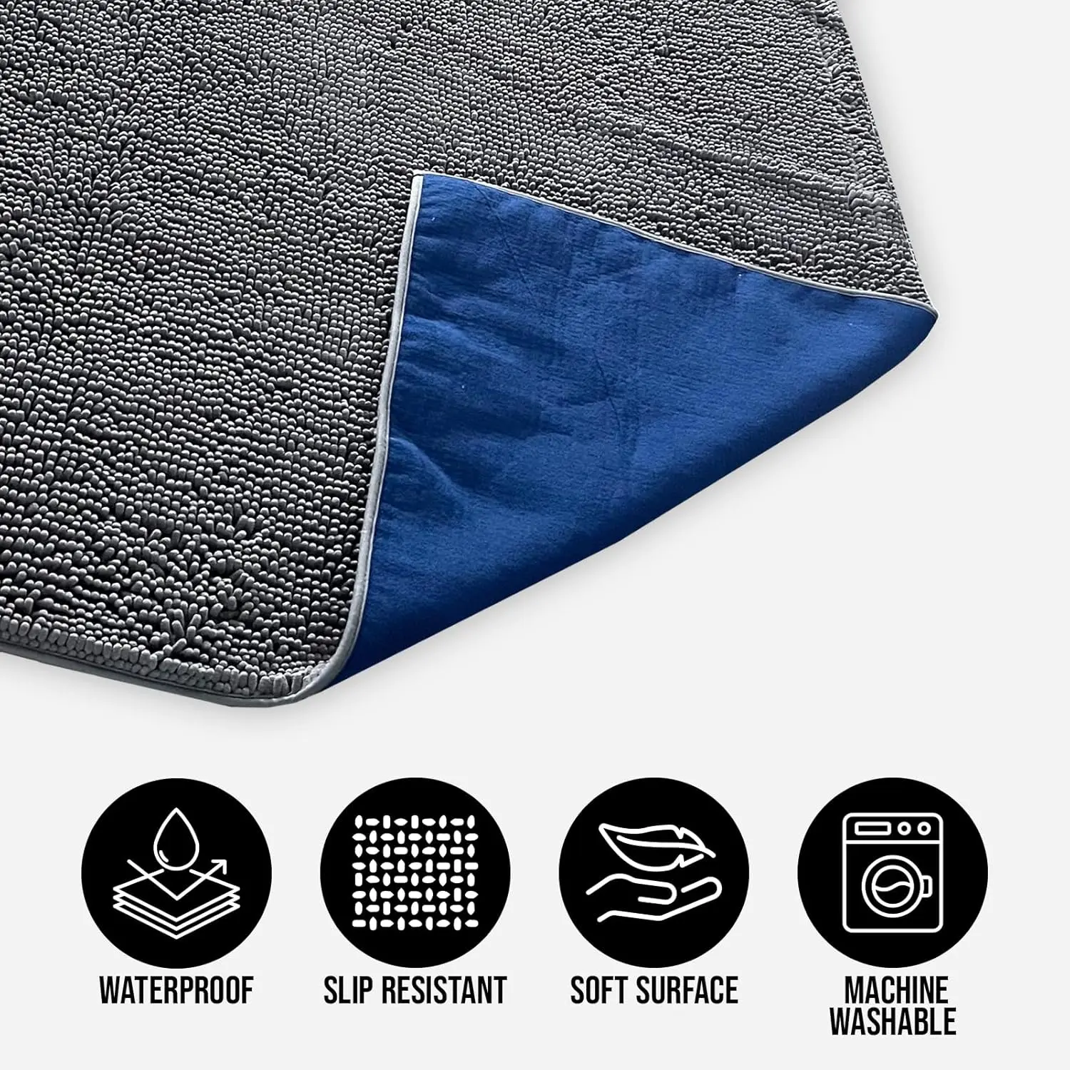 Cobertor de cachorro de chenille – protetor de móveis lavável e antiderrapante para cama e sofá, cinza 48 x 56 polegadas