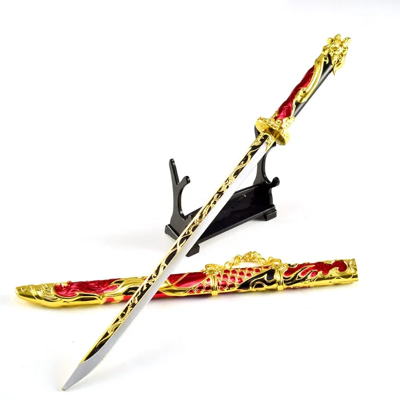 30cm/11.81in Naraka: Bladepoint Game Peripheral Weapons Models Metal Crafts Ornaments Reversed Yin and Yang Spring Edge Weapons