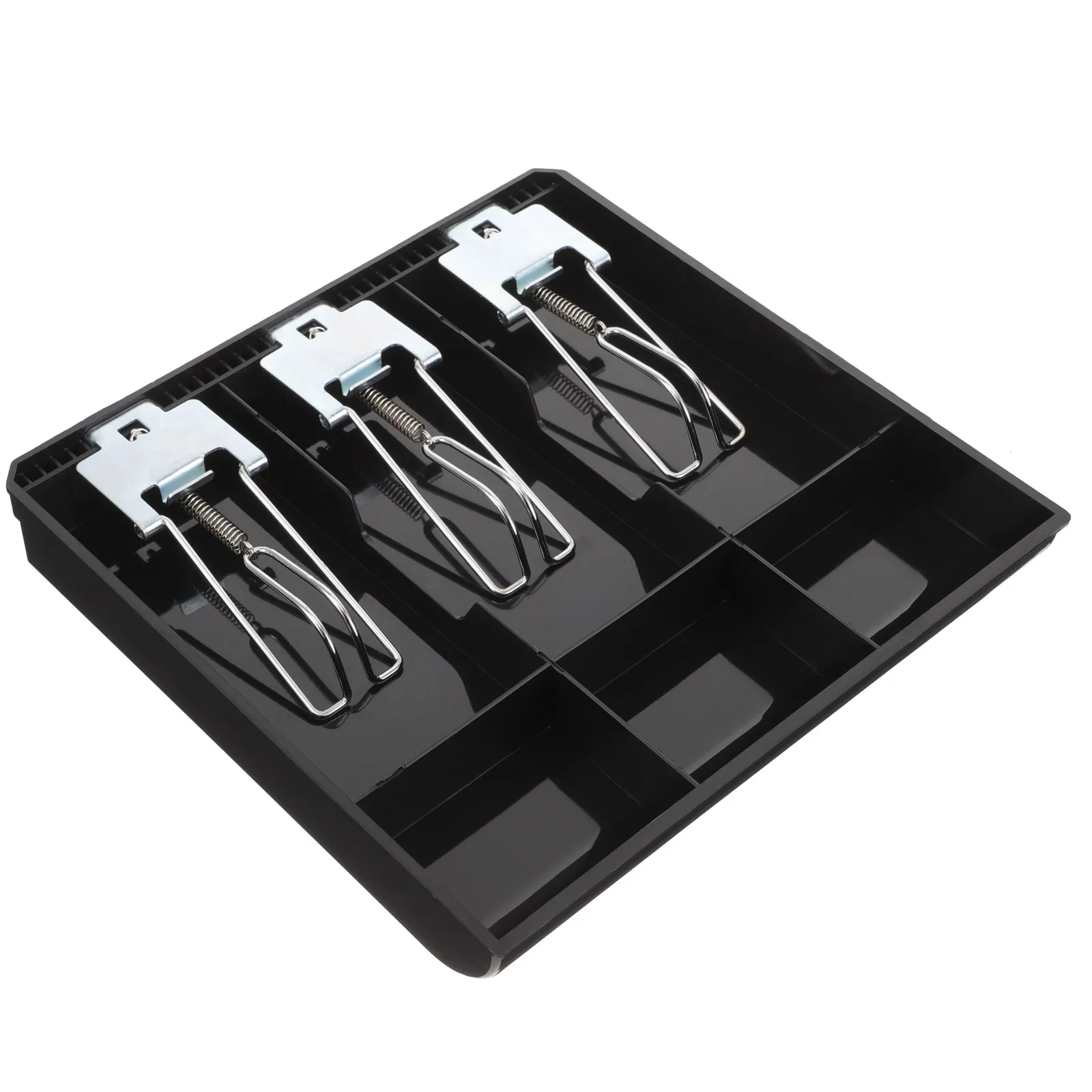

Cash Register Bill Storage 3 Coin Compartments Black Money Organizer for Cash Drawer Under Counter Money Drawer Supermarkets