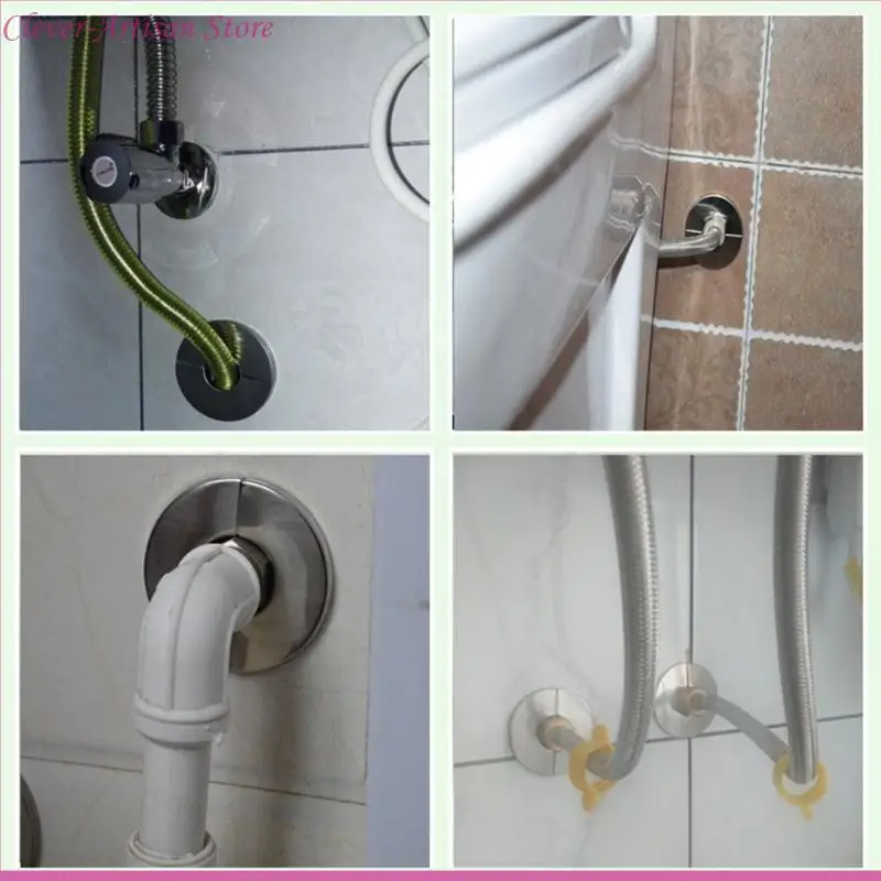 E06B สแตนเลสผนังแยกหน้าแปลน Snap-on Faucet Cover สำหรับห้องน้ำ
