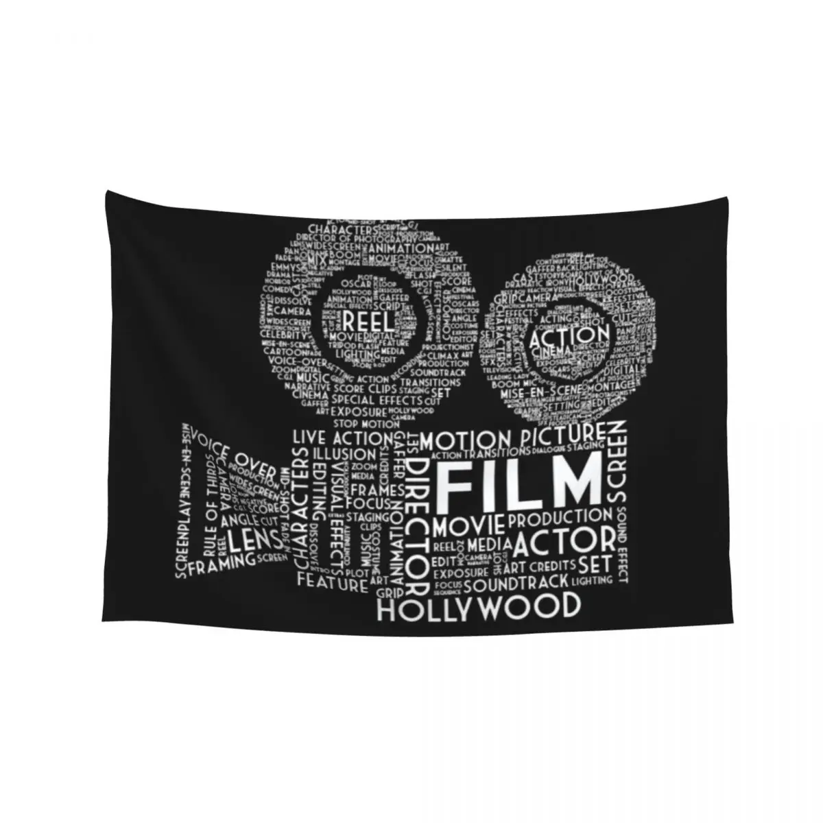 

Film Camera Typography - White Tapestry Bedroom Deco Decoration Wall Carpet On The Wall Tapestry