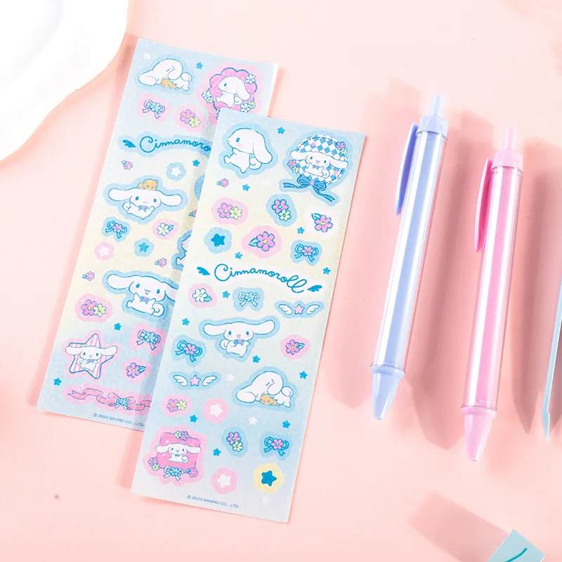 Sanrio Ststionary Guka Stickers Pen Set Bullet Pen Anime Cartoon Rollerball Pen Gel Pen Diy Students School Supplies