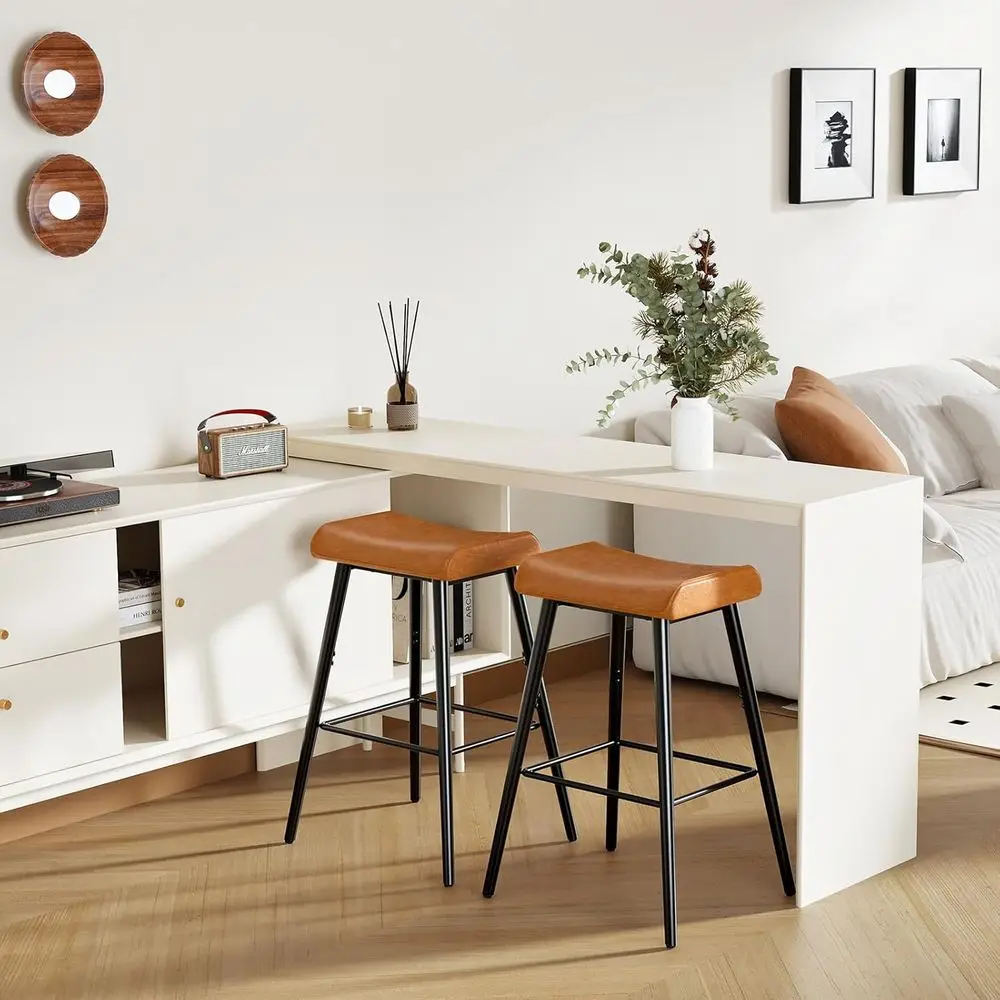 

Bar Stools, 24.8" Set o 2 Barstools, PU-Padded Tall Stools with oot Support, Kitchen Breakast Seats, Counter Height Bar Chairs,