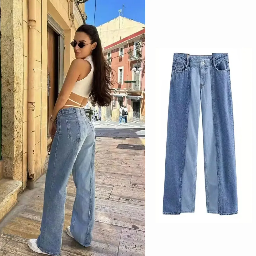 

Women's Retro Washed High Waisted Jeans Autumn New Chic Casual Wide-leg Pants Female Sexy Denim Bell-bottoms Trousers