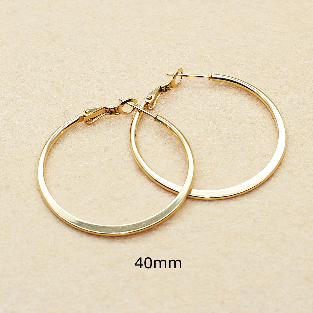 Herren Damen 30mm-60mm Goldfarbene Creolen Kreis 316L Edelstahl Ohrringe IP-Beschichtung Nicht Verblassend Allergiefrei – Detail 5