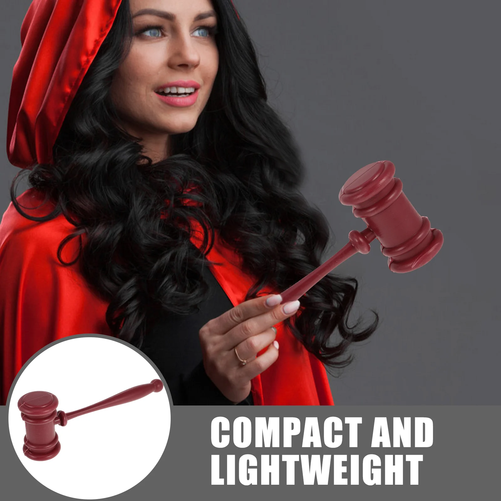 Halloween Judge Hammer Prop Courtroom Gavel Novelty Accessory Compact Lightweight Fancy Dress Costume Party Performance Toy