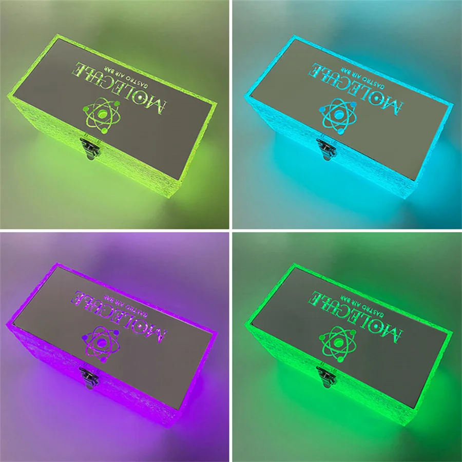 Rechargeable LED Mirror Champagne Bottle Briefcase VIP Service Suitcase Wine Display Carrier Box Glorifier Presenter Case