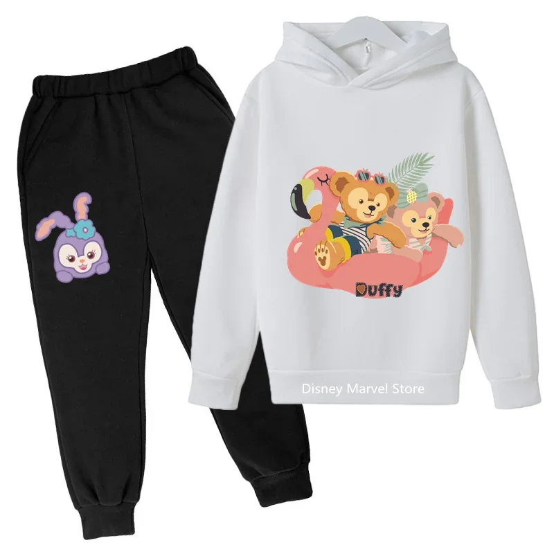 Hot Duffy Bear Cute Kids Boys Girls Fashion Spring Fall Hoodie + Pants Set Street Fashion Long Sleeve Hoodie