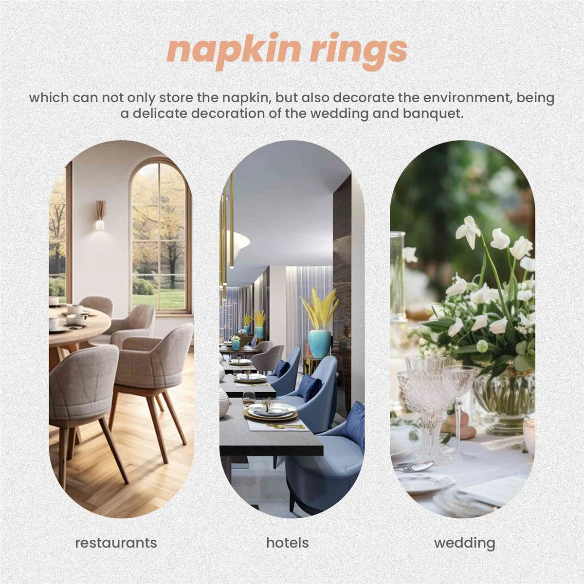 6Pack Napkin Rings, Gold Napkin Rings Buckles for Table Decorations, Wedding, Dinner,Party, DIY Decoration,Gold