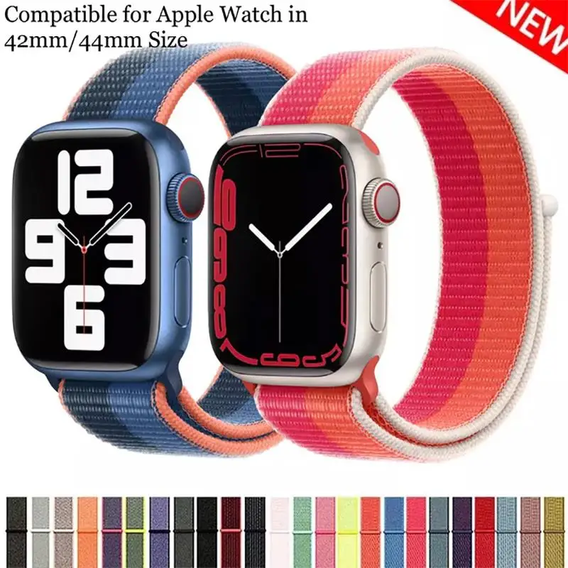 Nylon loop For Apple Watch Band Ultra 2 49mm 44mm 40mm 45mm 41mm 42mm 38mm Sport Strap Bracelet iwatch Series 9 8 se 7 6 5 4 3 1