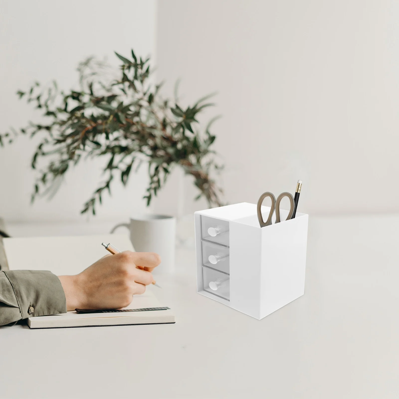 

Drawer Style Cosmetics Storage Case Multi-Grid Organizer Holder Desktop Makeup Storage Box for Home Office