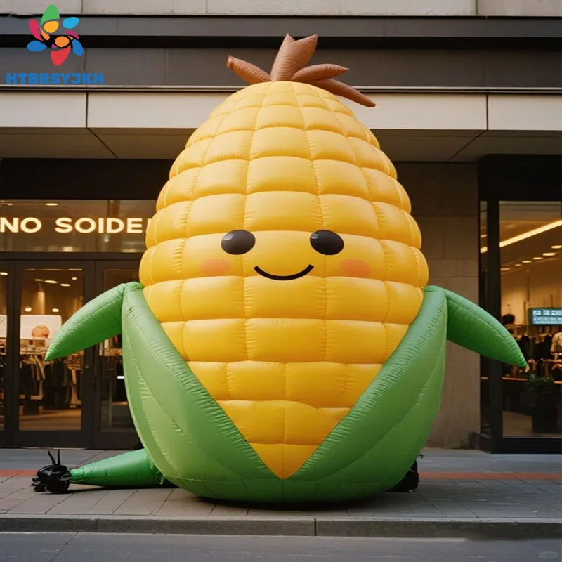 Aufblasbares Cartoon-Gemüse imitieren echte Maismodelle, maßgeschneidert für Einkaufszentren, Outdoor-Display-Requisiten, 3 m/4 m