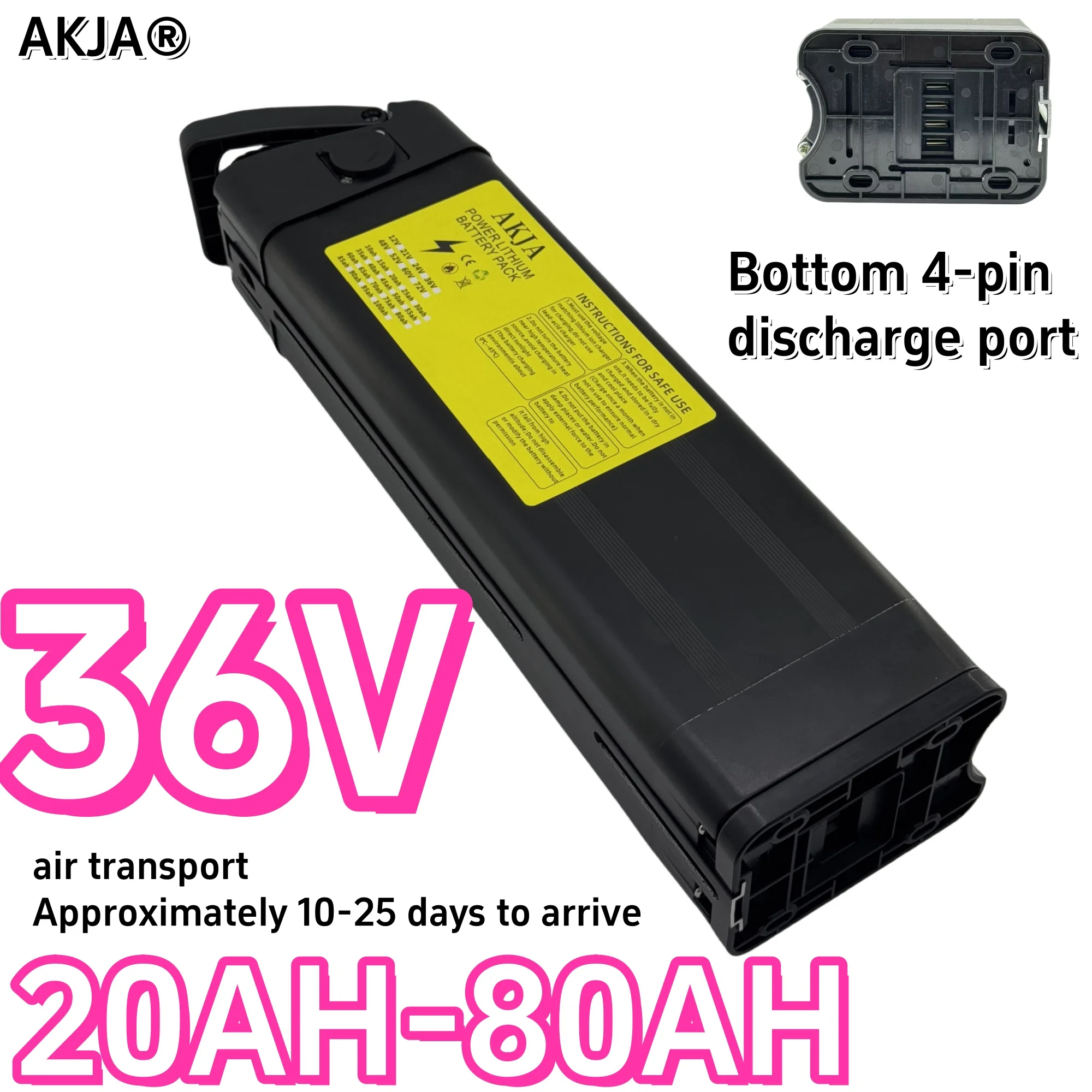 

Air fast transportation 36V50AH 18650 high-capacity lithium battery pack Suitable for Silver Fish motors below500W- 3000W