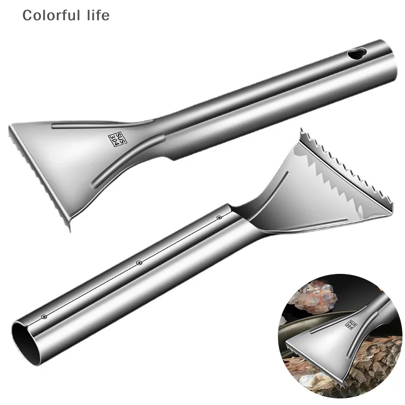 

Рыбный скалер из нержавеющей стали 304, утолщенная круглая ручка, инструмент для удаления зубчатой рыбы для домашней кухни