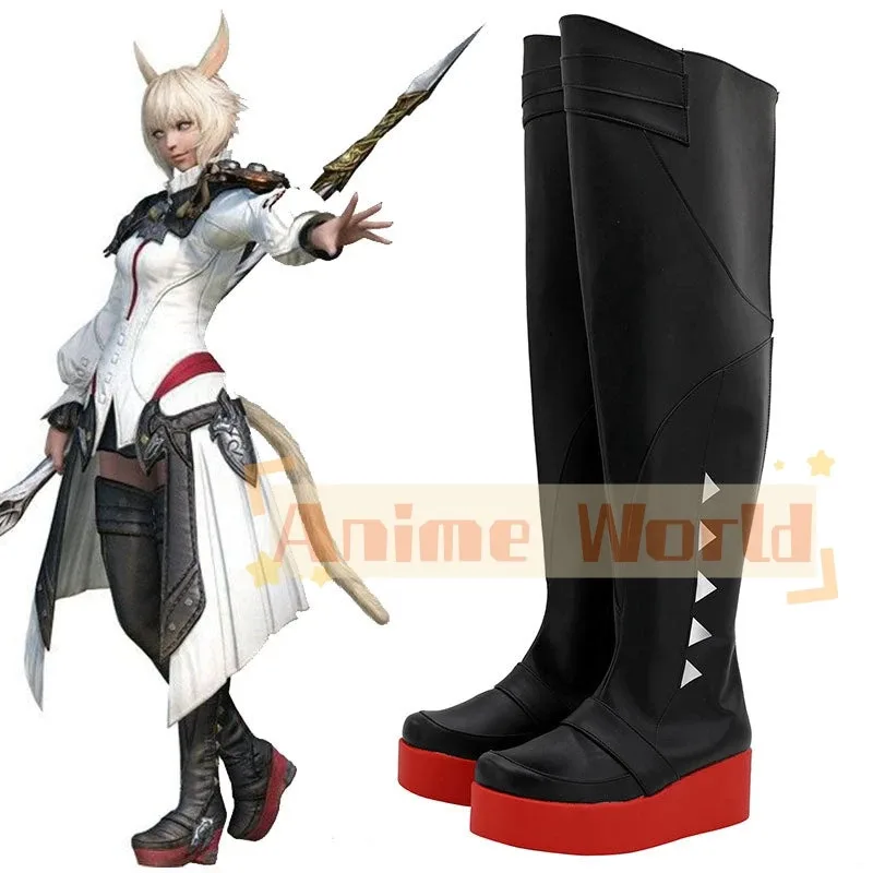 

AAA 2025 Final Fantasy XIV Y'shtola Rhul Master Matoya Heavensward Черные туфли Сапоги для косплея
