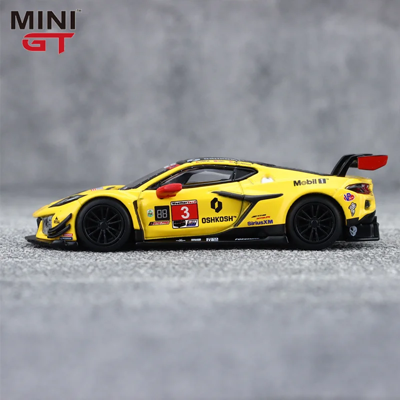 Minigt 854 1:64 Chevrolet Corvette Z06 Gt3. R. # 3 Żółte Symulacje Stop Miniaturowy Model Samochodu Odlewany Ciśnieniowo Zabawka Dla Dzieci Na Zamówienie Prezent