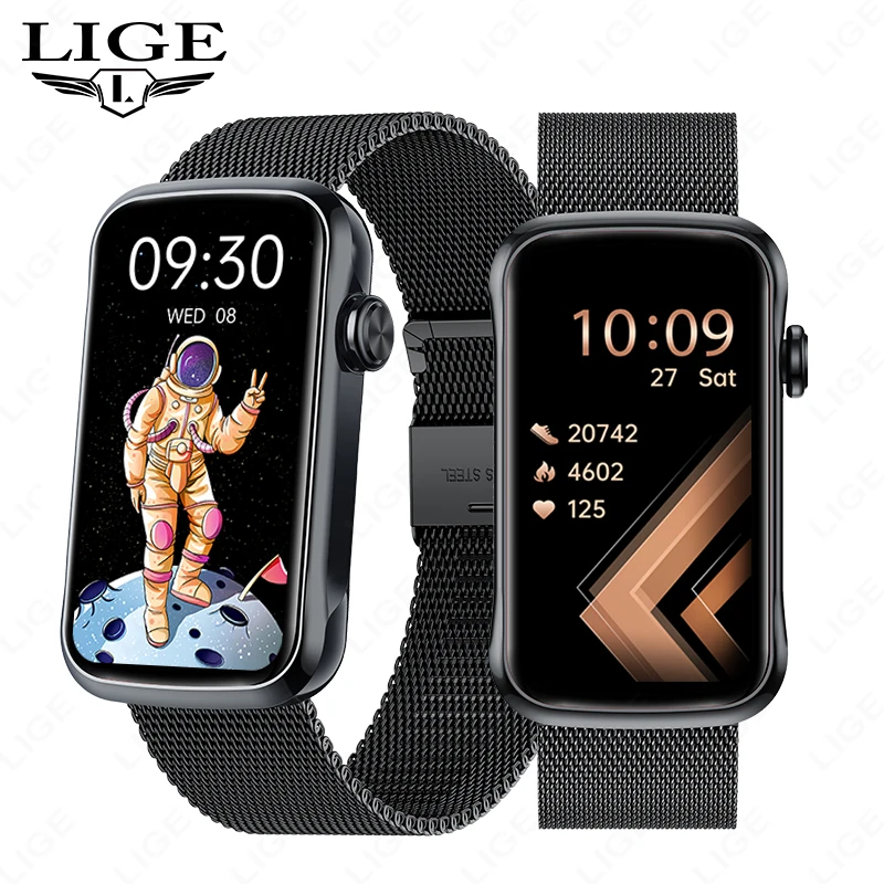 

LIGE Men Smart Bracelet Women Smartwatch Ladies Heart Rate Blood Oxygen IP68 Waterproof Sports Smart Band Watch For Android IOS