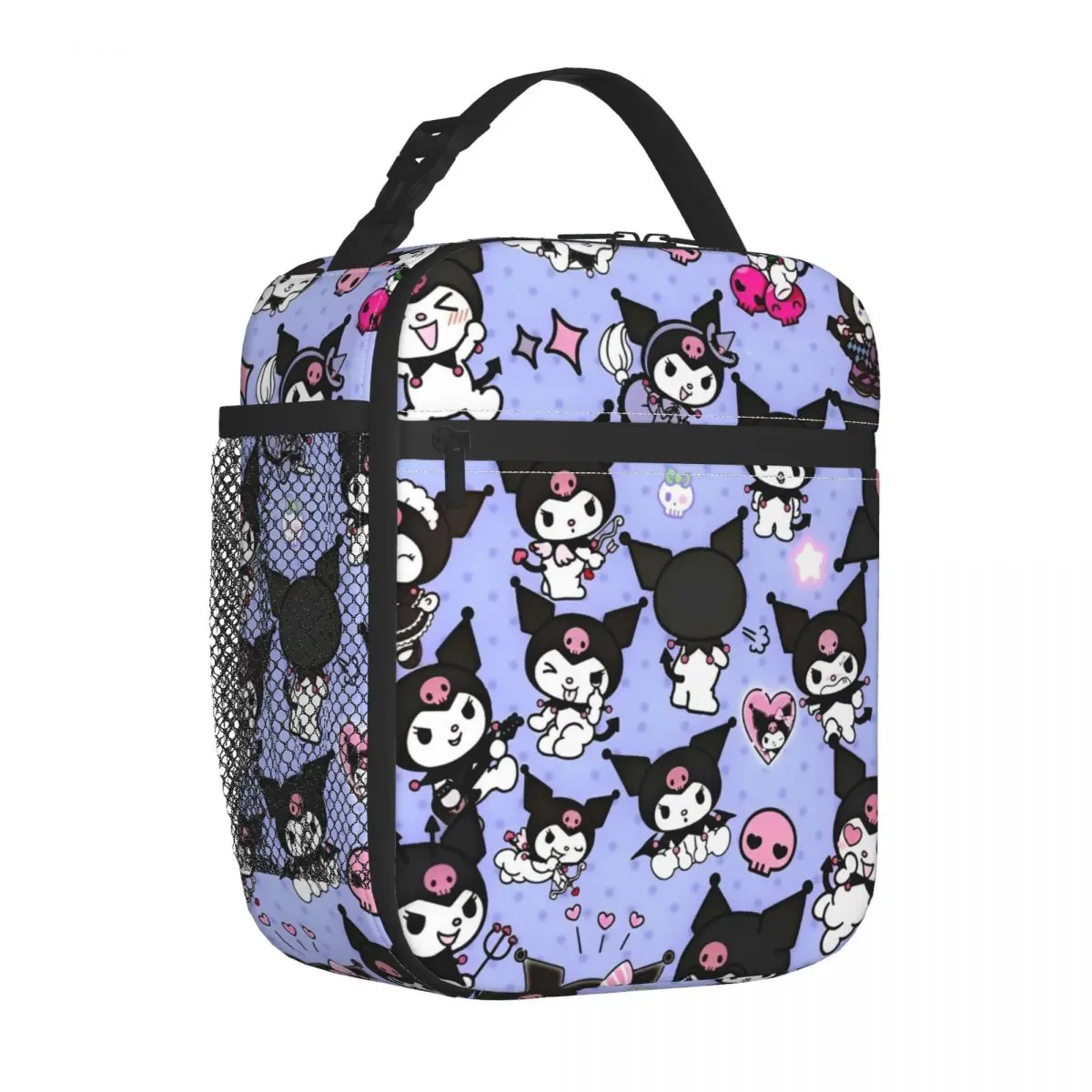 MINISO Kuromi Kawaii Lunch Bag Vintage Lunch Box Work Portable Zipper Thermal Lunch Bags Designer Cooler Bag