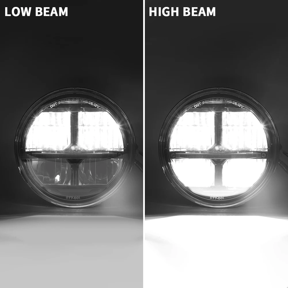 1Pair 7 Inch LED Headlight H4 For Lada 4x4 urban Niva Jeep Wrangler TJ JK LJ CJ Land Rover Defender Hummer High Low Led Lamp