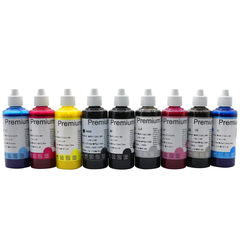 100ML/Bottle Universal Pigment Ink For Epson SureColor P600 P800 P808 P608 Stylus Pro 3800 3880 Printer 9 Colors Refill Pigment