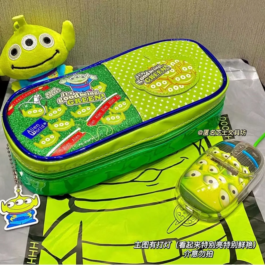 New Disney Large Capacity Pencil Case Cute Cartoon Alien Student Waterproof Stationery Storage Bag Children'S Gift