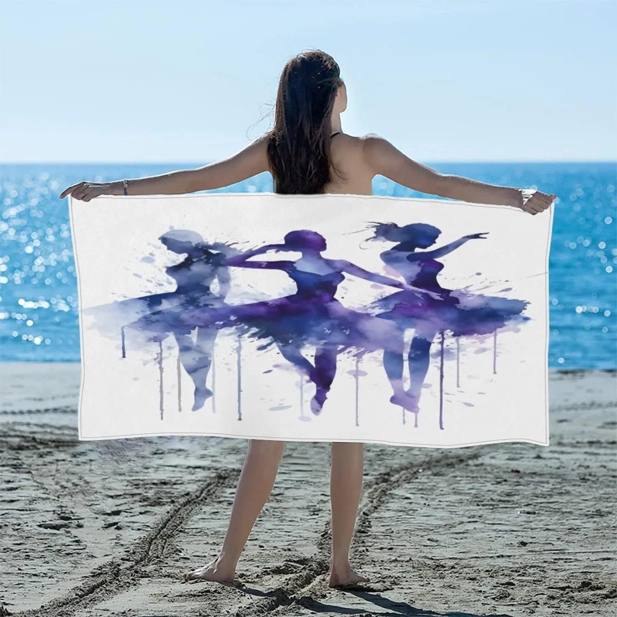 

Dancing girls arts Beach Towel for Family stuffs friends Gifts Quick-Dry Sand free For Bath Yoga Tourism Beach Camping Swimming