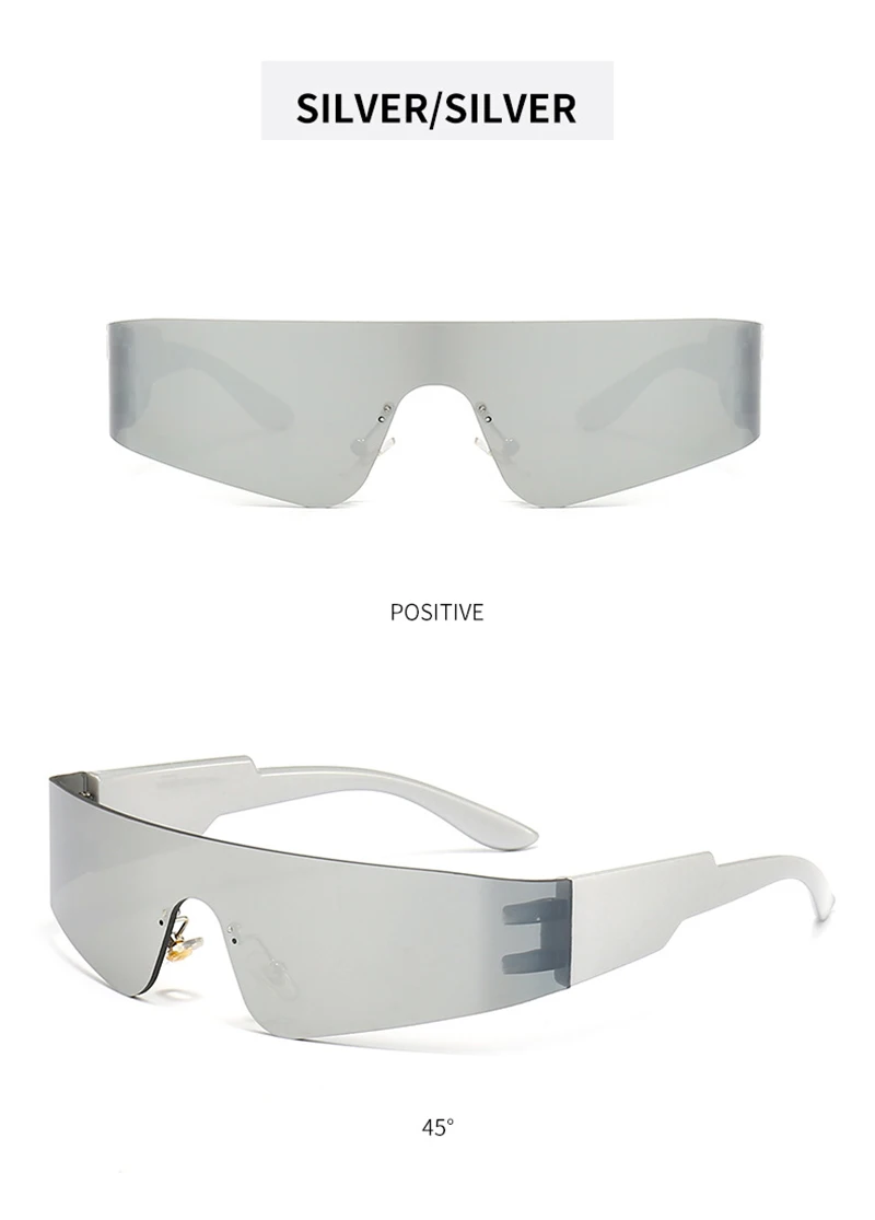 Neue Trends Y2K Sonnenbrille Frauen Männer Mode Punk Rahmenlose Sonnenbrille Marke Designer Einteilige Linsen Sport Goggle UV400 – Detail 9