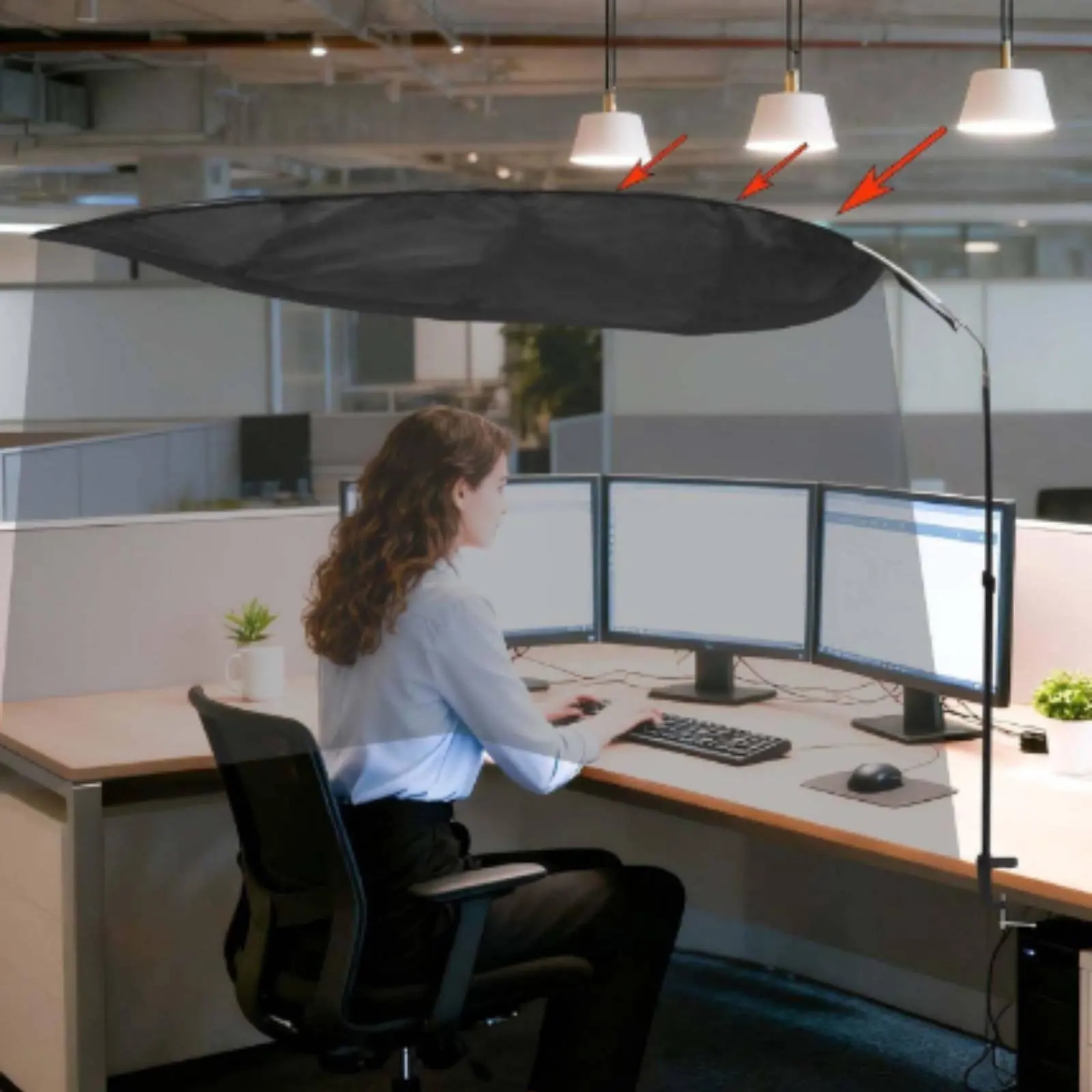 Office Cubicle Shade Blocking Desk Glare Screen Workspace Item
