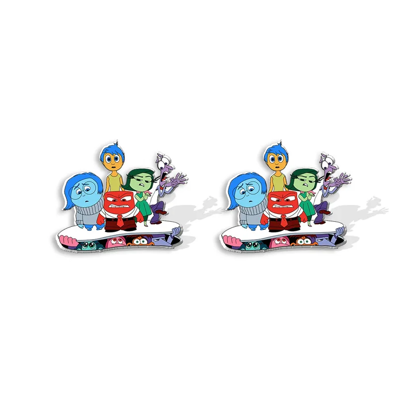 2024 New Disney Inside Out Stud Earring Cartoon Figure Joy Sadness Epoxy Jewelry Resin Acrylic Earrings Handmade Gifts