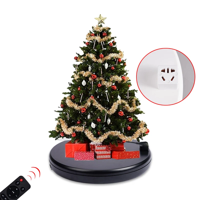 45cm Intelligent Electric Turntable Noiseless Exhibition Turntable w/ Socket Rotary Table for Christmas Tree Household Appliance