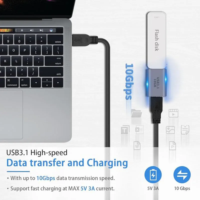 USB‑C Female to USB‑A Female Adapter USB3.1 Gen2 10Gbps High‑Speed OTG Data Transfer Coupler Connector