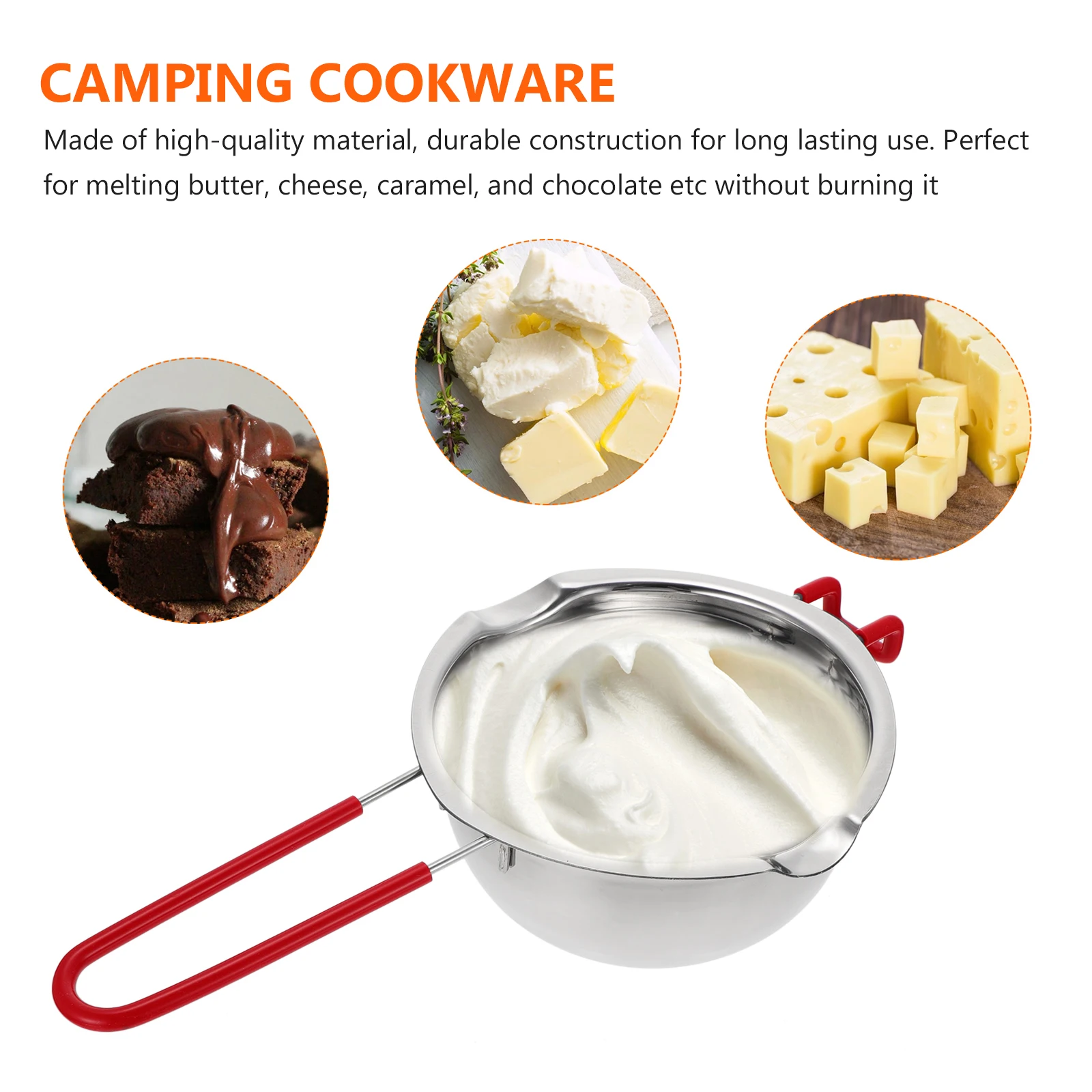 

Stainless Steel Chocolate Melting Pot Milk Pan Hiking Pot Backpacking Cookware Outdoor Cookware Hiking Cookware
