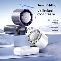 Semiconductor Refrigeration Mini Handheld Fan 100 Speed Infinitely High-speed Hanging Neck Fan LED Display Rechargeable