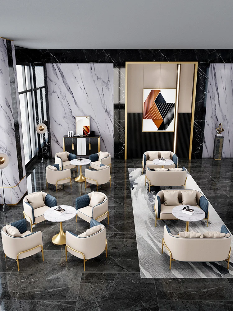 

Light luxury sales office negotiation table and chair combination Internet celebrity leisure reception office sofa negotiation