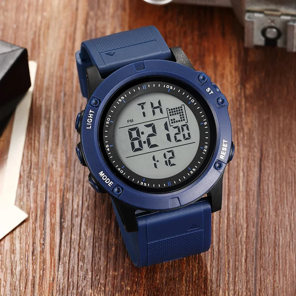 

Ohsen Quartz Watch for Men Digital Sports Watches Waterproof LED Military Watch Blue Wristwatches Alarm Clock Relogio Masculino