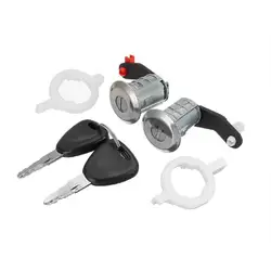 Left+Right Car Door Lock Barrel Cylinder With 2 Key For Renault Megane Scenic Clio Master OE 7701468981 7701468982