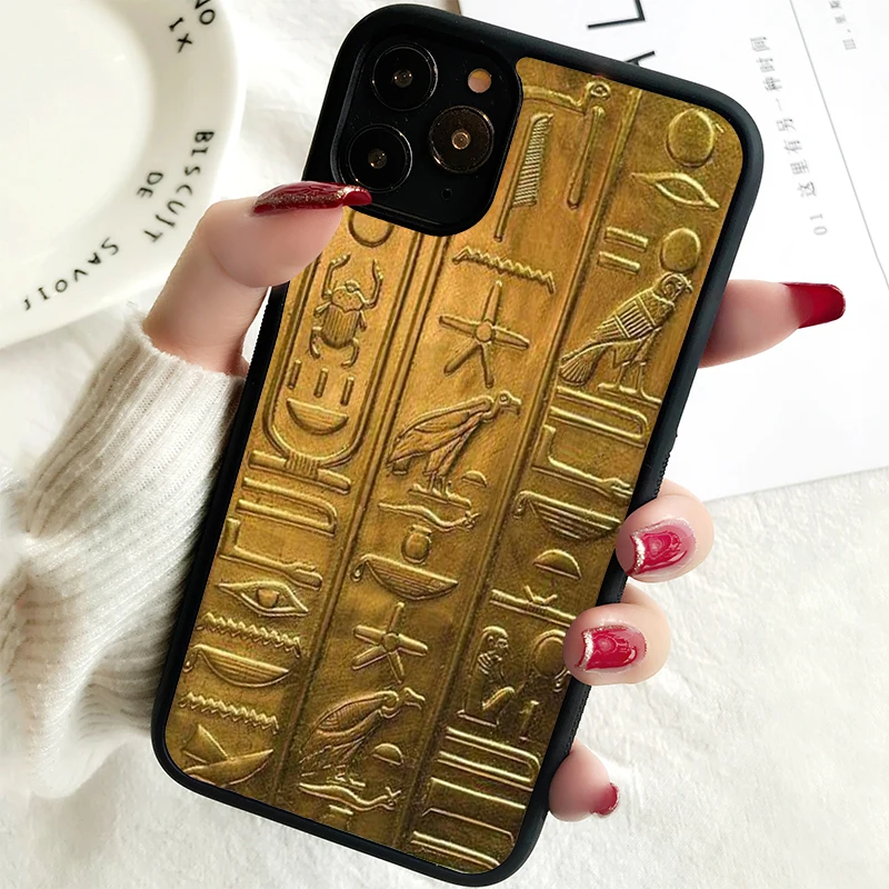 5 5S SE 2020 Phone Cover Case for iPhone 6 6S 7 8 PLUS X XS XR 11 12 13 MINI 14 PRO MAX Egyptian Hieroglyphics Symbols Heritage