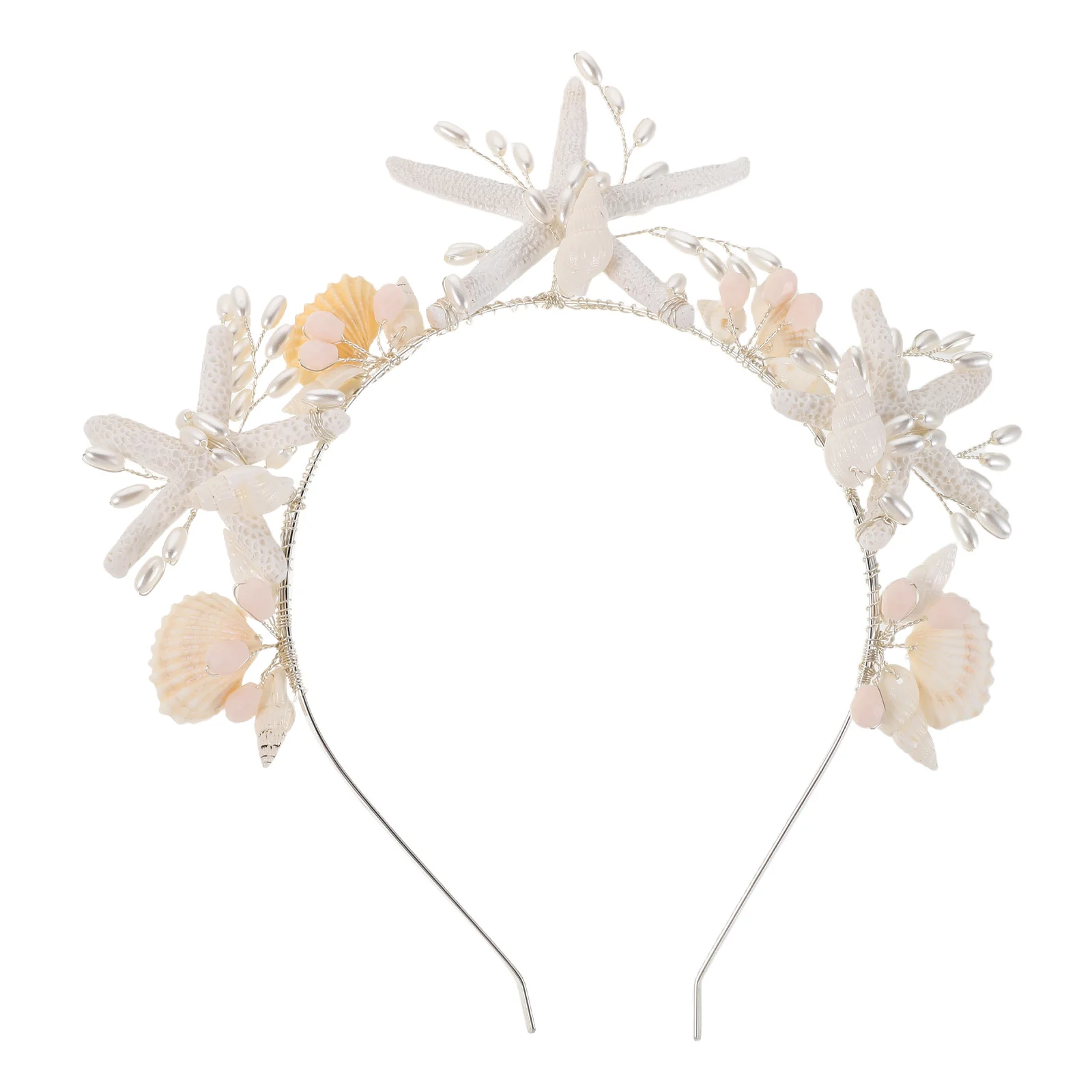 

Silver Pearl Seashell Headband Mermaid Crown Bridal Wedding Hair Accessories Beach Headpiece for Women Girls Bridal Headpiece