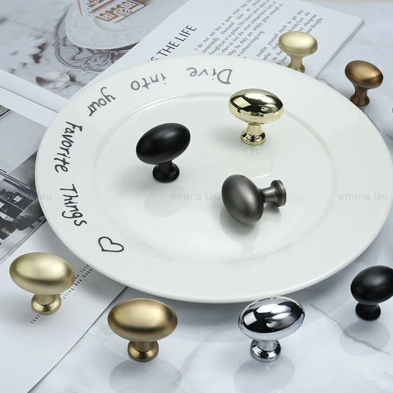 Nordic Egg Shape Cabinet Door Handles Wardrobe Drawer Knobs Gold Black Kitchen Cupboard Closet Handles Pulls For Home Decor