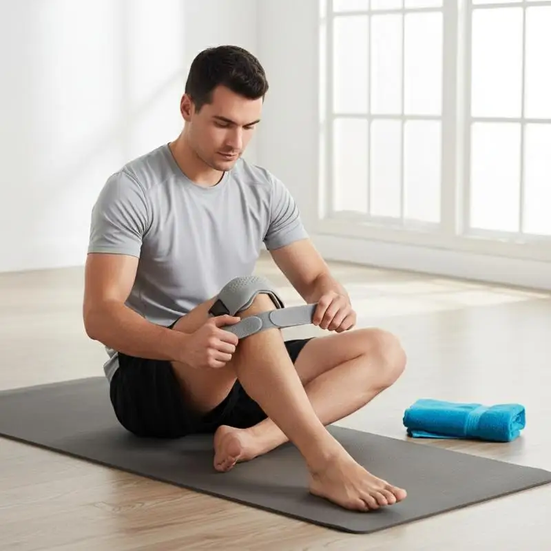1Pcs Silicone Patellar Tendon Support Strap Adjustable Knee Support Pads For Men Women Sports, Running, Tennis, Jumpers Knee