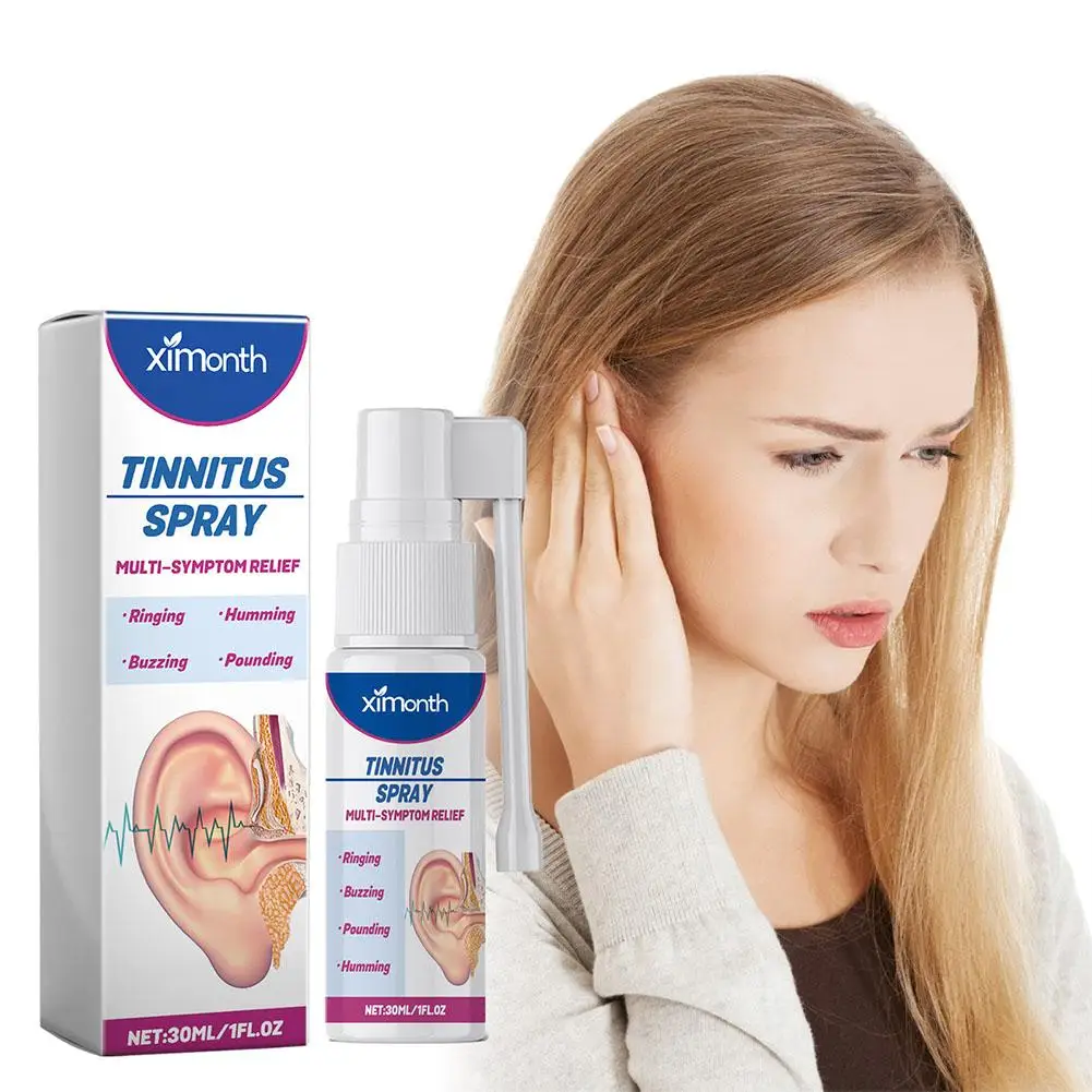 30ml Tinnitus Spray Ear ring Relief alleviare la cura dell'udito dell'orecchio pulizia delle orecchie soluzione gocce disagio orecchio duro alleviare W6N6