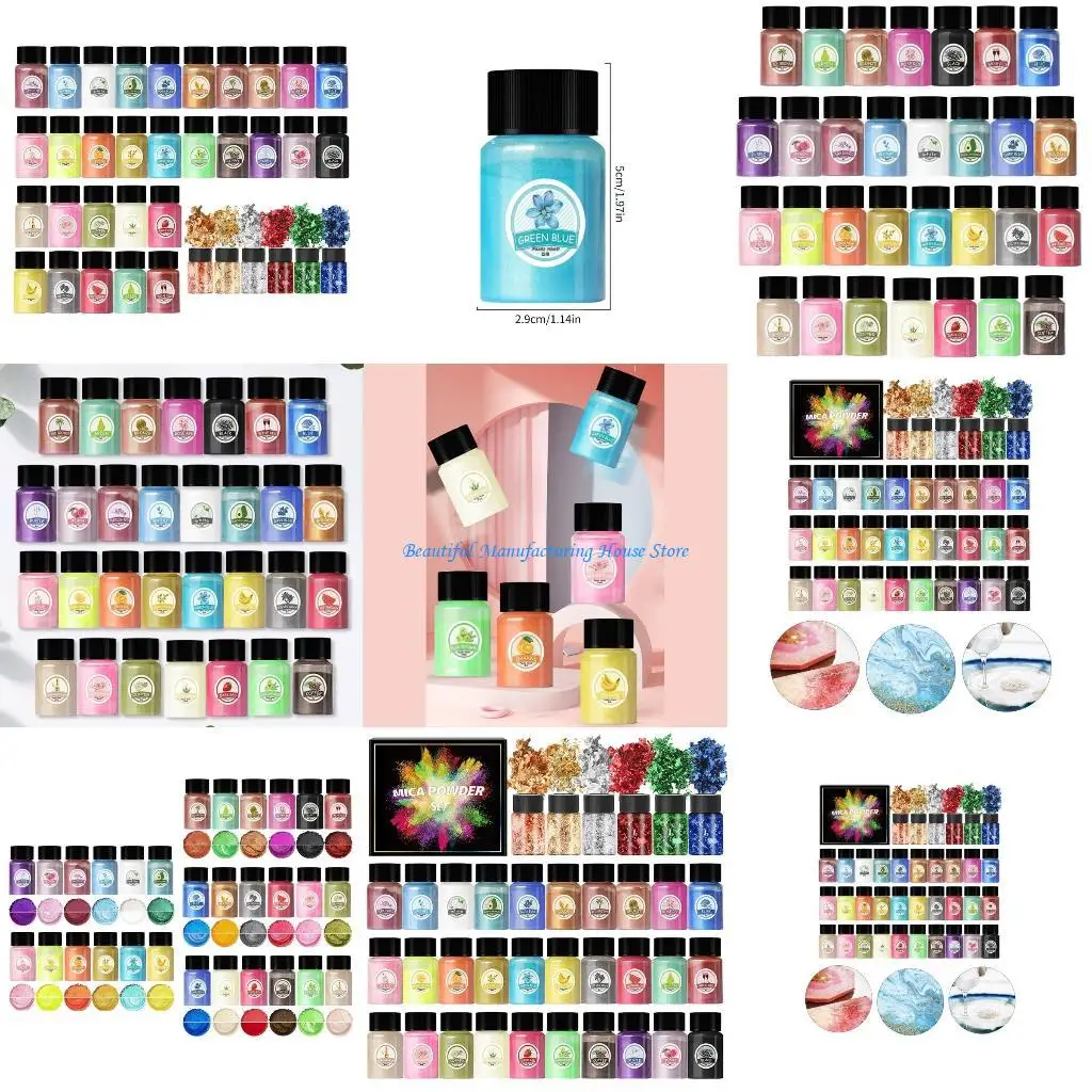 

E56A Epoxy Resin Pigment Set Dazzling Golden Flakes Glitter Sheets for Projects