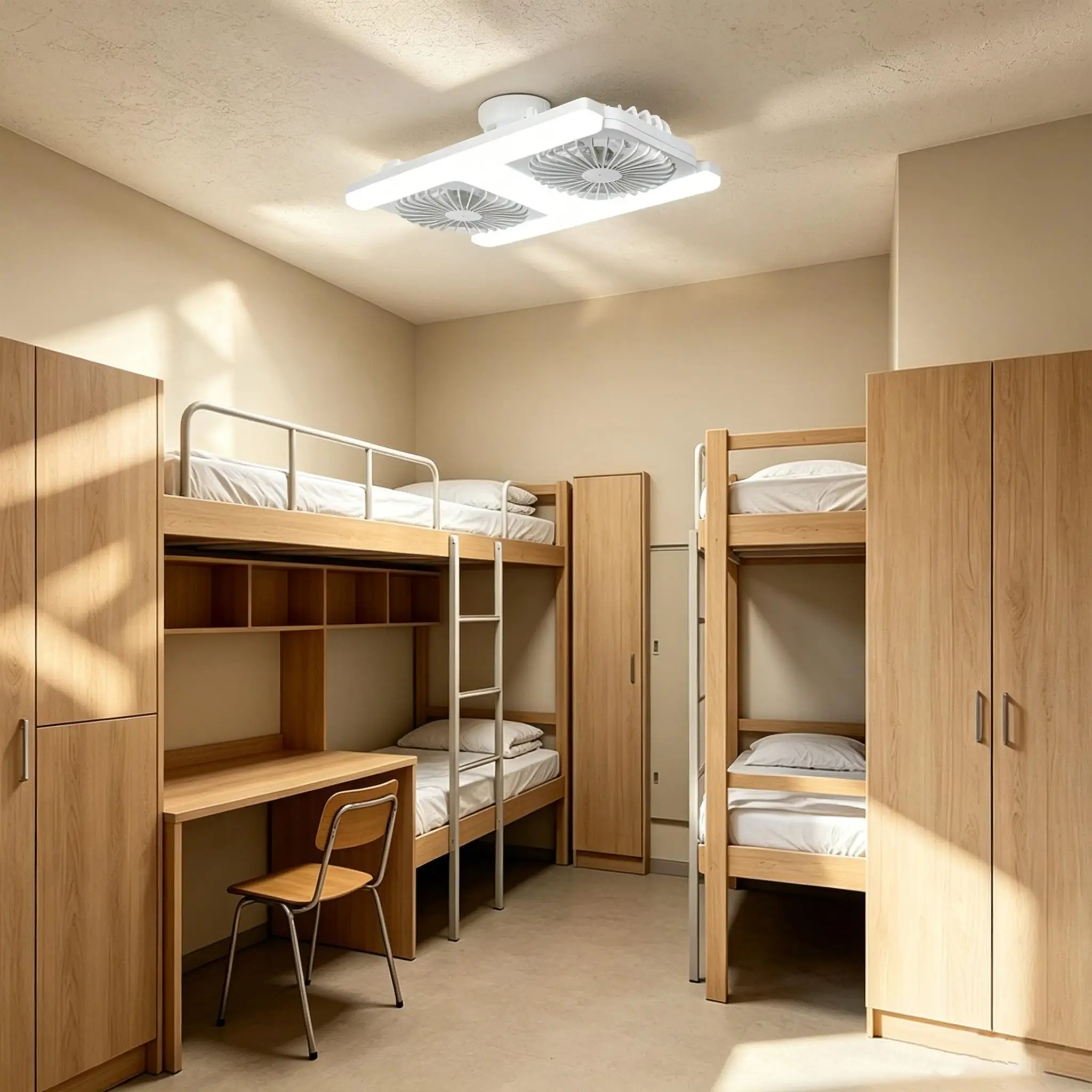 LED E27 Double Row Ceiling Fan Light with Screw Base, with remote control, Adjustable Angle, Stepless Dimmable