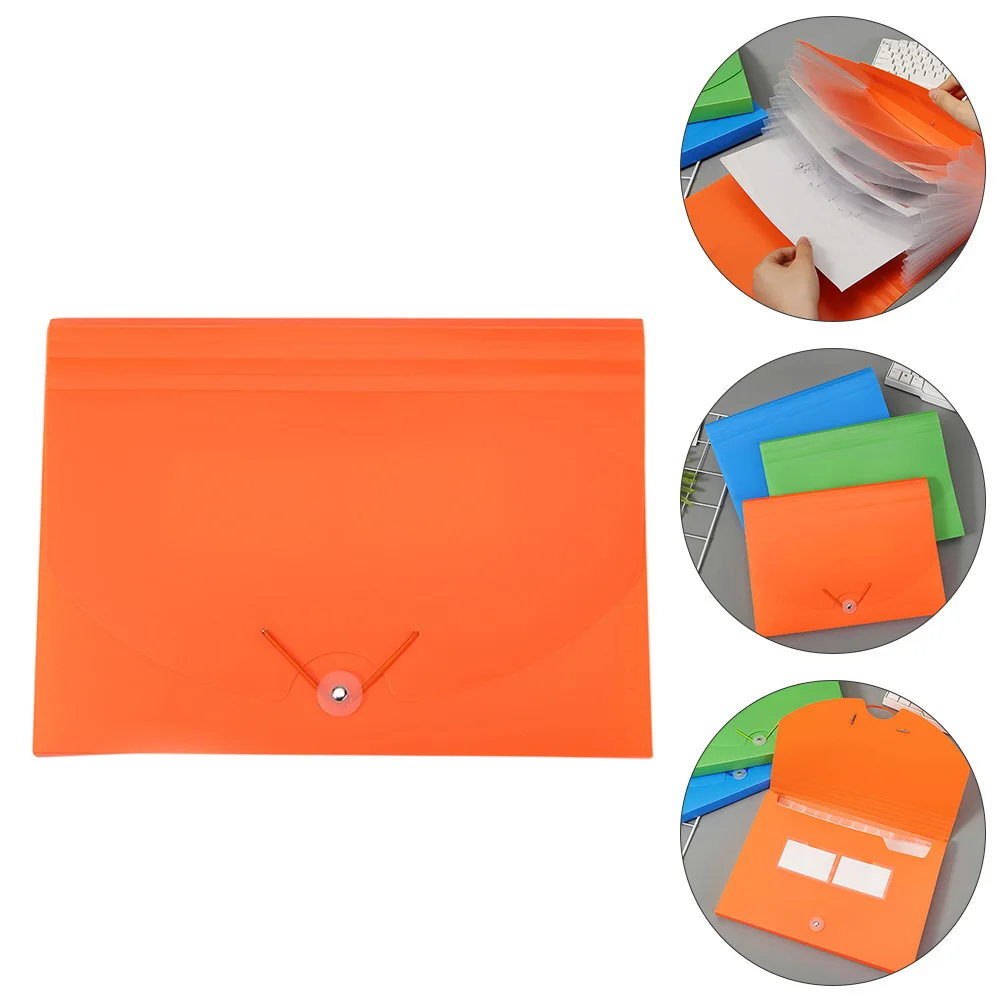 1 Buah Folder Dokumen Oranye A4 Tas Penyimpanan File Kantor Organizer Portabel Tempat Dokumen Rapi Kantong File Penggunaan Efisien