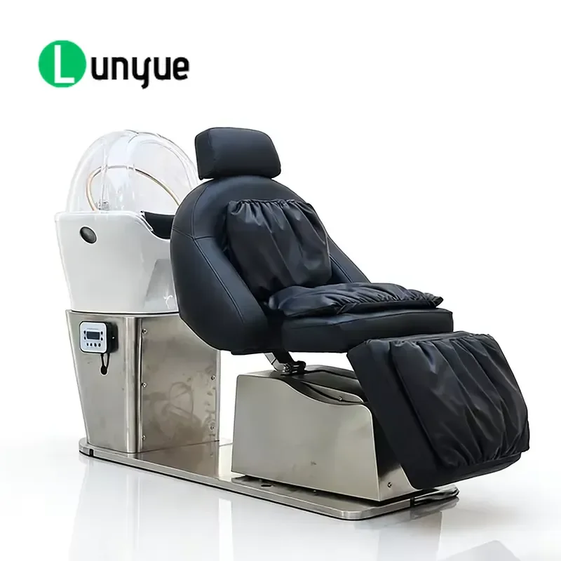 Modern Silver Base Electric Adjustable Shampoo Bed Rotary Head Care Spa Chair for Hair Furniture Comfortable Washing