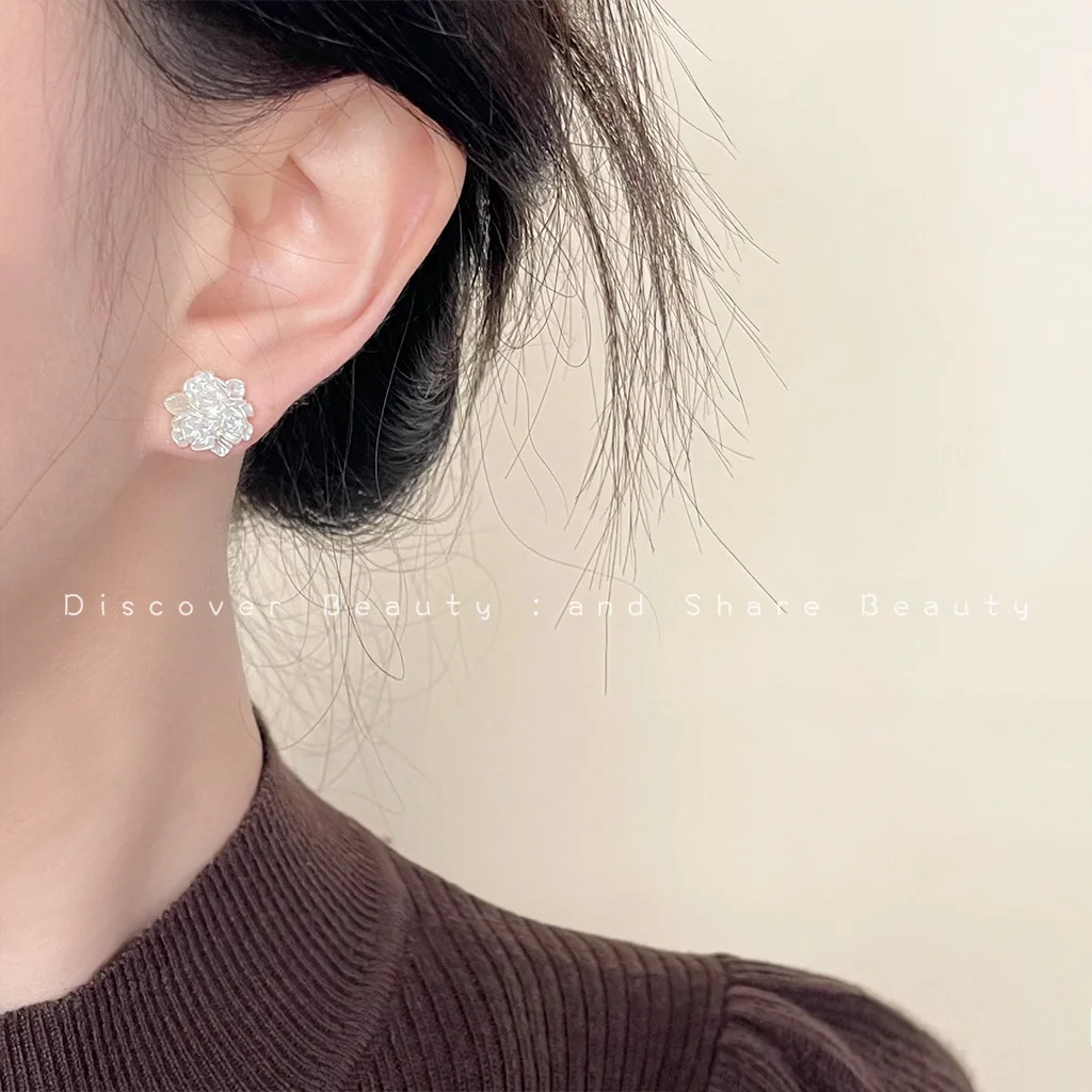 DIY accessories Korean small fresh rose stud earrings women's French sweet temperament earrings super fairy fashion personality