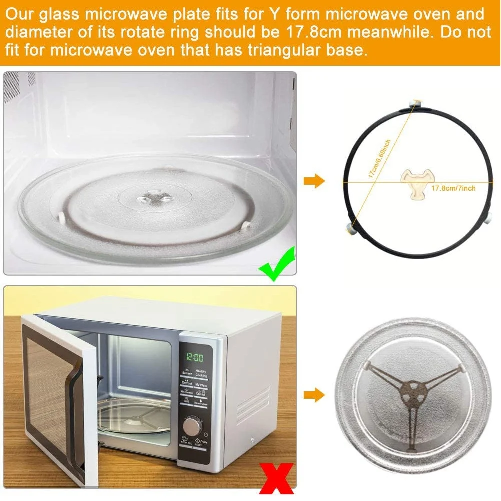 

ABLK Microwave Plate Spare Microwave Dish Durable Universal Microwave Turntable Glass Plate Round Replacement Plate