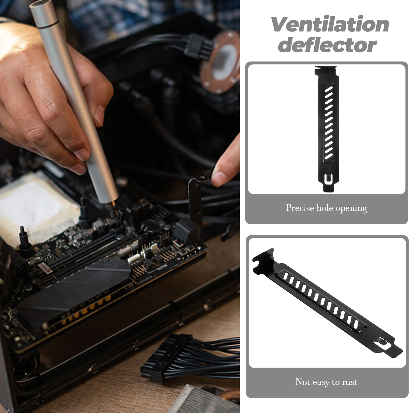 

20pcs PCI Slot Cover Heat Dissipation Dustproof Computer Cases Black Metal Expansion Ventilation Deflector Bracket Notebook