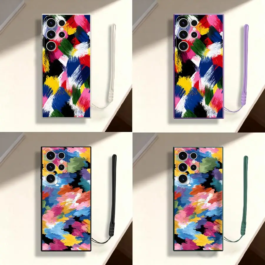 Colorful Brush Strokes Case for Samsung Galaxy S26 Ultra S24 S21 S23 S25 Plus Note 20 10 S20 FE S22 Phone Cover