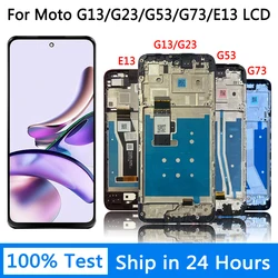 Jakość AAA dla Motorola Moto G13 G23 G53 G73 wyświetlacz LCD XT2335-2 ekran dotykowy Digitizer z ramką, dla Moto E13 wymiana LCD